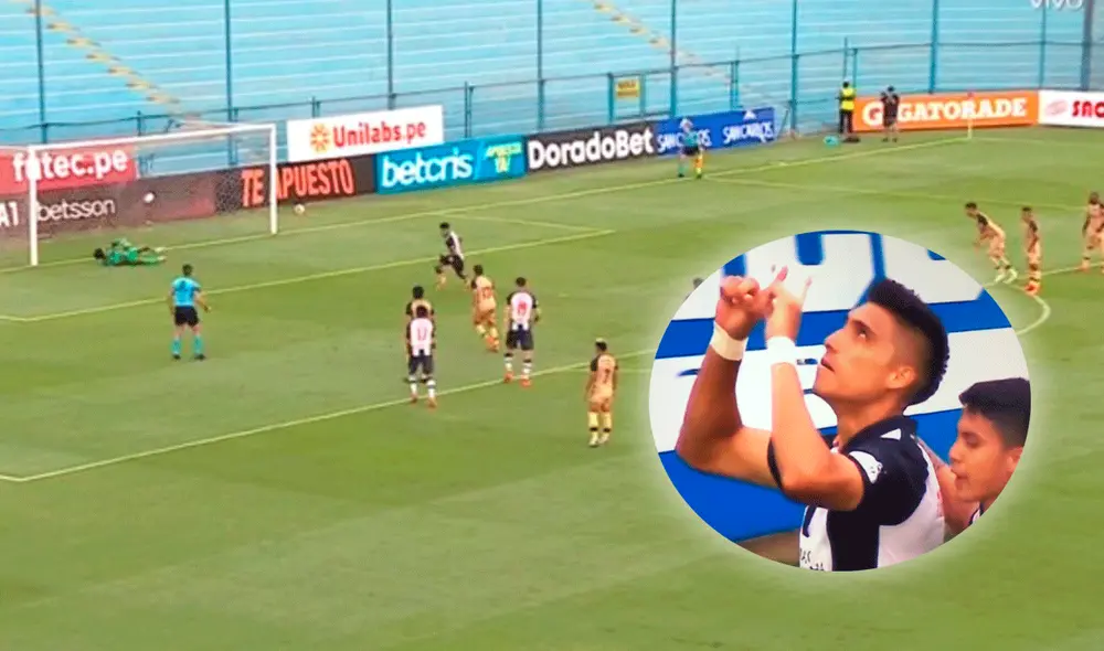 José Manzaneda logra su primer gol en la Liga 1 2021. Foto: captura de Gol Perú