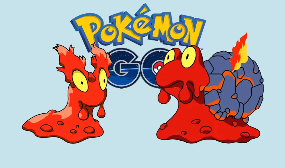 Slugma está basado en una babosa con cuerpo de magma líquido. Foto: composición LR Slugma está basado en una babosa con cuerpo de magma líquido. Foto: composición LR