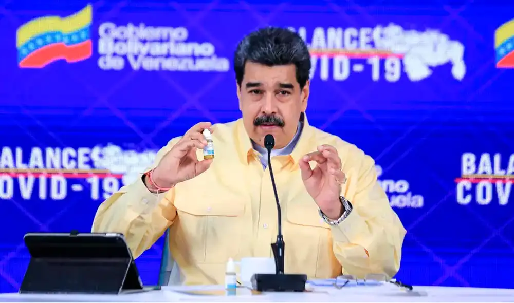 Maduro agradeció al Gobierno ruso por su apoyo y compromiso para suministrar la Sputnik V a Venezuela. Foto: AFP