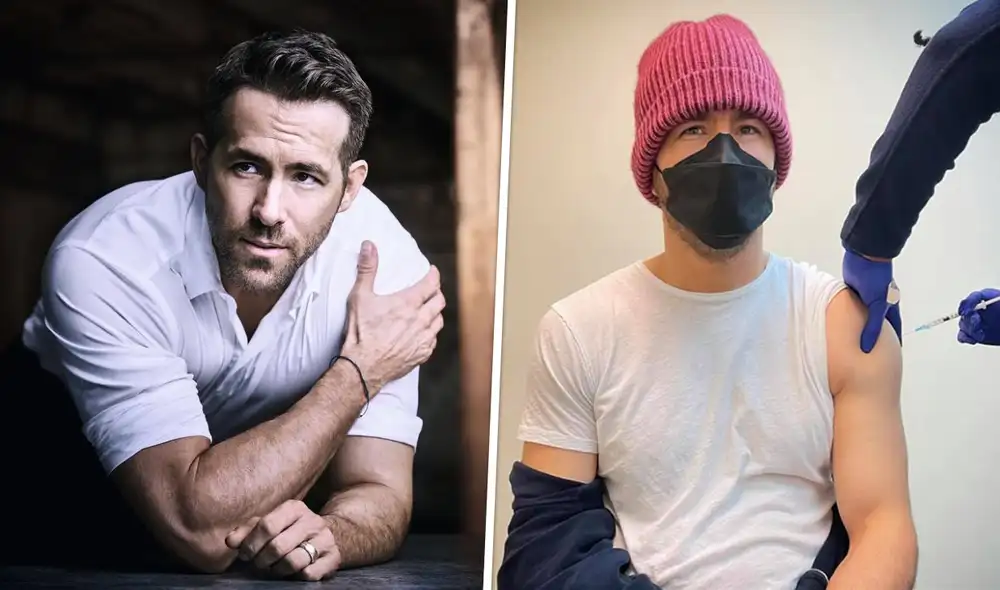 Ryan Reynolds mientras recibe la vacuna contra el coronavirus. Foto: Ryan Reynolds/ Instagram