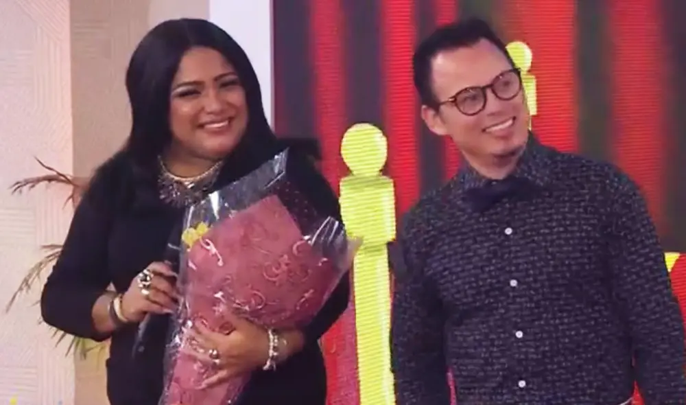 Imitador de Marc Anthony sorprende a su esposa, 'La India', en Mujeres al mando. Foto: captura de Latina