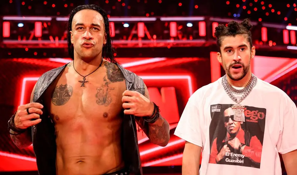 El cantante Bad Bunny y el luchador Damian Priest han formado una gran amistad. Foto: WWE El cantante Bad Bunny y el luchador Damian Priest han formado una gran amistad. Foto: WWE