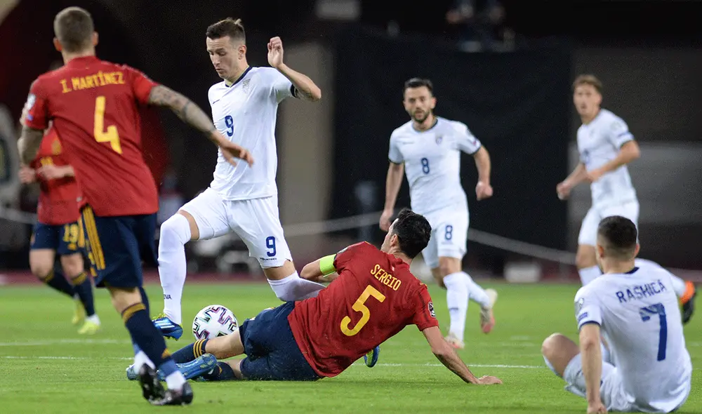 Olmo y Torres se encargaron de abrir el marcador. Foto: AFP Olmo y Torres se encargaron de abrir el marcador. Foto: AFP