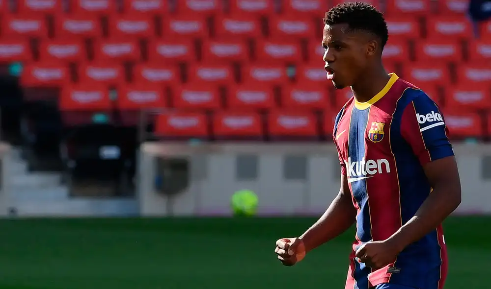 Ansu Fati lleva más de cuatro meses de baja por una lesión en la rodilla izquierda. Foto: AFP