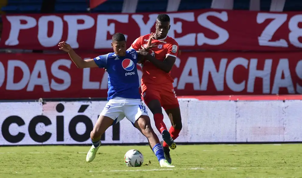 Si Millonarios gana, liderará la tabla de posiciones de la Liga BetPlay. Foto: América de Cali/Twitter Si Millonarios gana, liderará la tabla de posiciones de la Liga BetPlay. Foto: América de Cali/Twitter