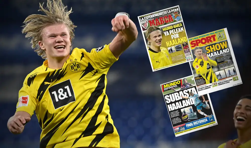 Erling Haaland estaría en los planes de Real Madrid. Foto:  AFP/medios españoles