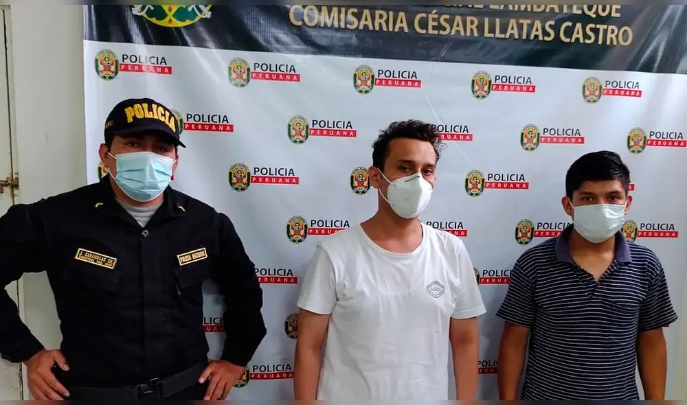 La Policía procedió a llevar a Robert Falla Piscoya y Wilmer Joaquin Villalba a la Comisaría César Llatas. Foto: PNP La Policía procedió a llevar a Robert Falla Piscoya y Wilmer Joaquin Villalba a la Comisaría César Llatas. Foto: PNP