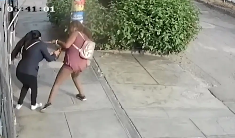 Ladrona huyó cuando escuchó que se acercaba un mototaxi. Foto: captura de Canal N