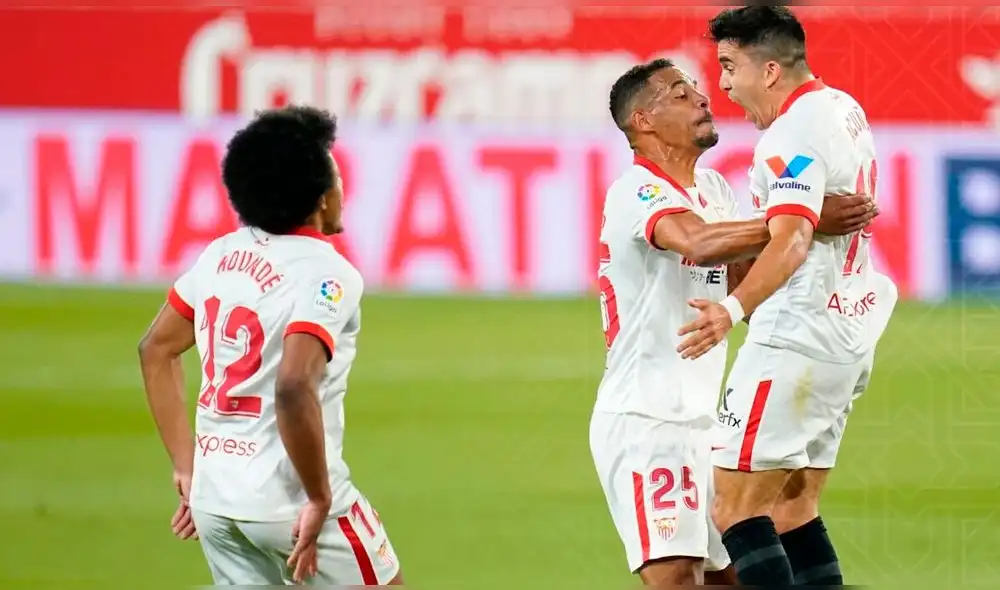 Marcos Acuña anotó el único tanto del partido. Foto: prensa Sevilla