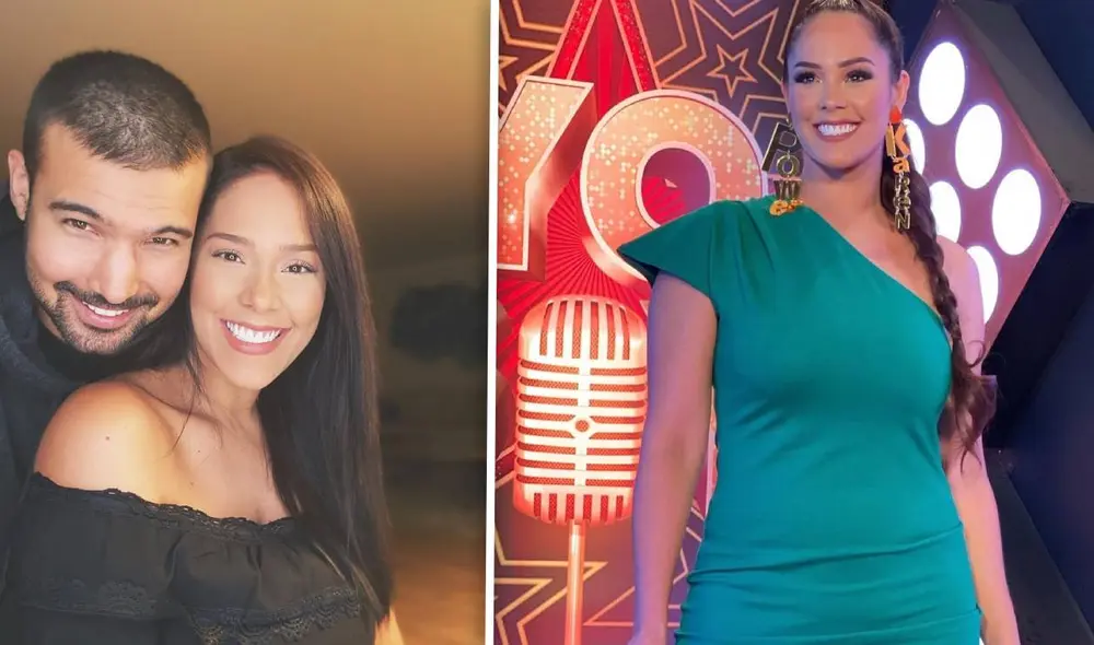 “Acá me ven, enamorada hasta los huesos después de 8 años y con dos angelitos hermosos”, escribió Karen Schwarz en Instagram. Foto: composición Instagram