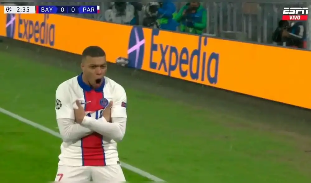 Mbappé abrió el marcador en el Allianz Arena. Foto: ESPN