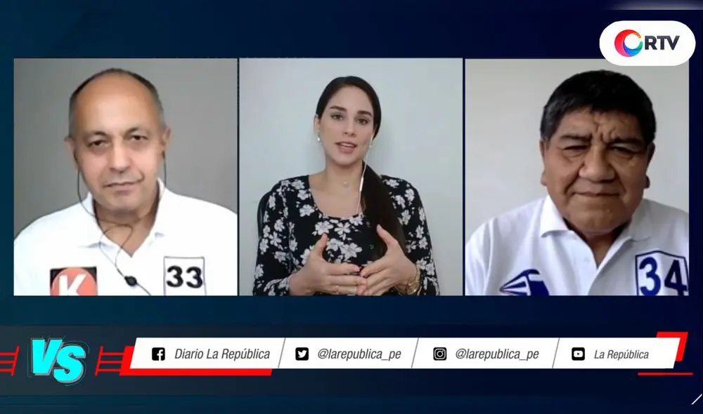 Debate entre Jaime Abenzur, de Fuerza Popular, y Rómulo Mucho, del partido Avanza País, en #VersusElectoral. Foto: captura/RTV