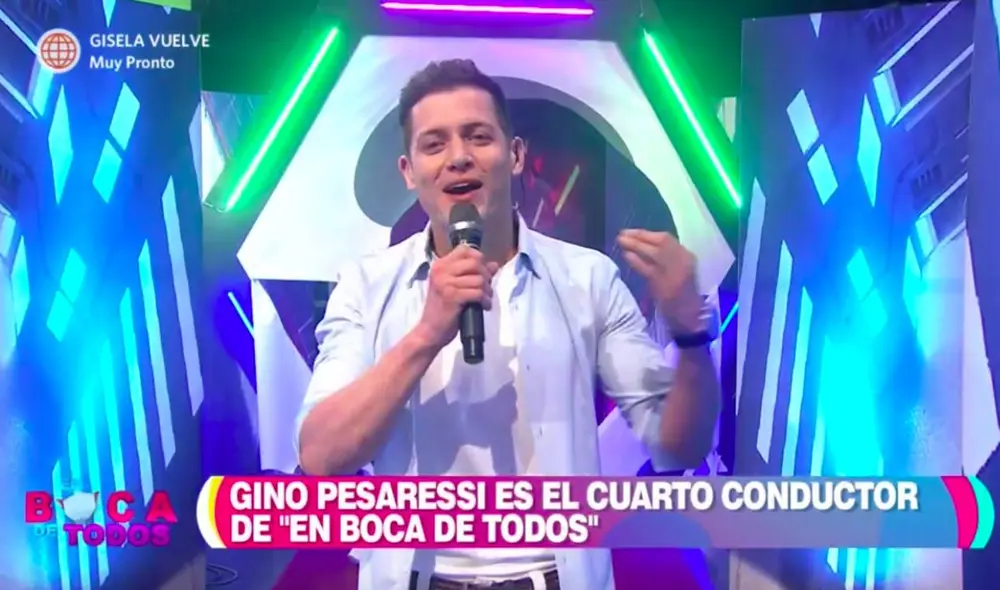 El nuevo conductor se mostró feliz en su llegada al set de En boca de todos. Foto: captura América TV El nuevo conductor se mostró feliz en su llegada al set de En boca de todos. Foto: captura América TV