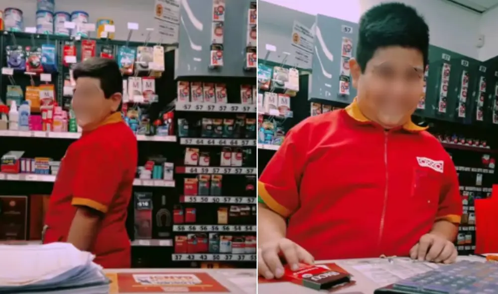 El ‘Niño del Oxxo’ tiene 12 años y es originario de Tijuana, México. Foto: Captura video