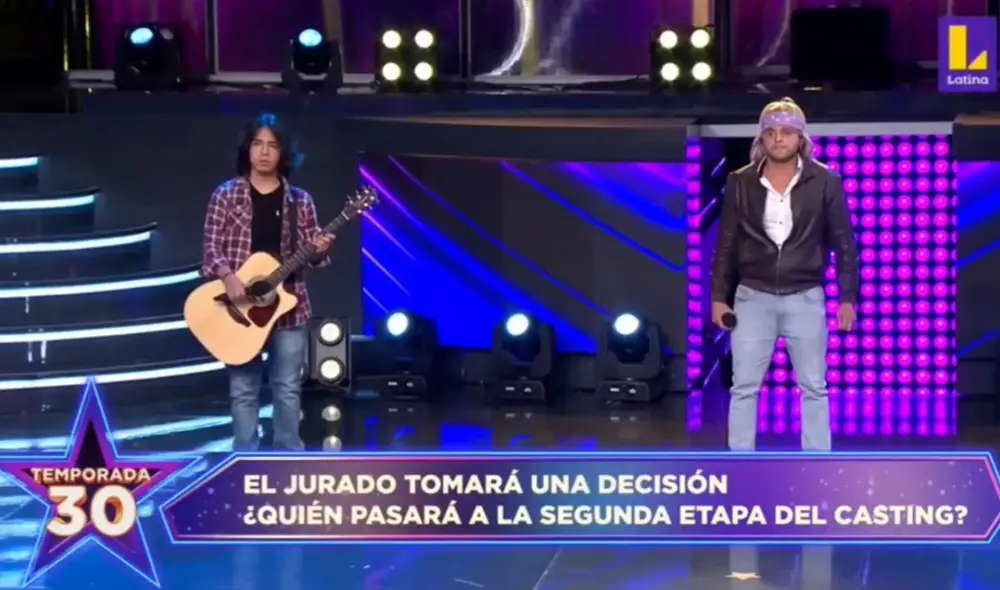 Imitadores de Kurt Cobain y Jon Bon Jovi se enfrentaron en un 'versus de imitación'. Foto: Captura Latina