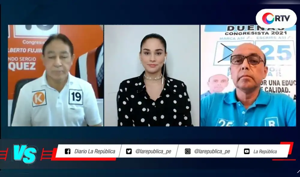 Debate entre César Zamalloa, de Renovación Popular, y Sergio Vásquez, del partido Fuerza Popular, en #VersusElectoral. Foto: captura/RTV Debate entre César Zamalloa, de Renovación Popular, y Sergio Vásquez, del partido Fuerza Popular, en #VersusElectoral. Foto: captura/RTV