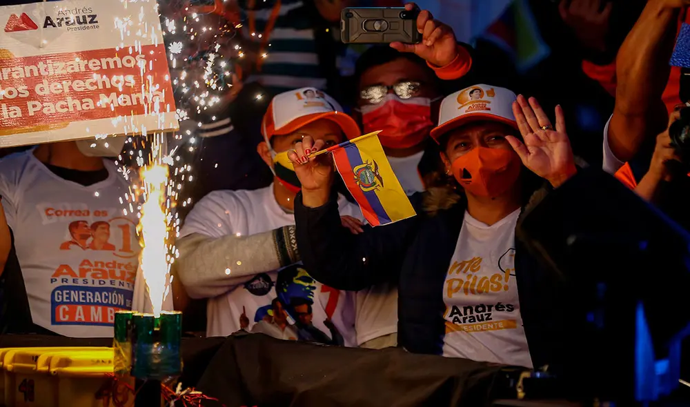 Andrés Arauz, delfín del exmandatario Rafael Correa, parte como favorito en los comicios de Ecuador. Foto: EFE