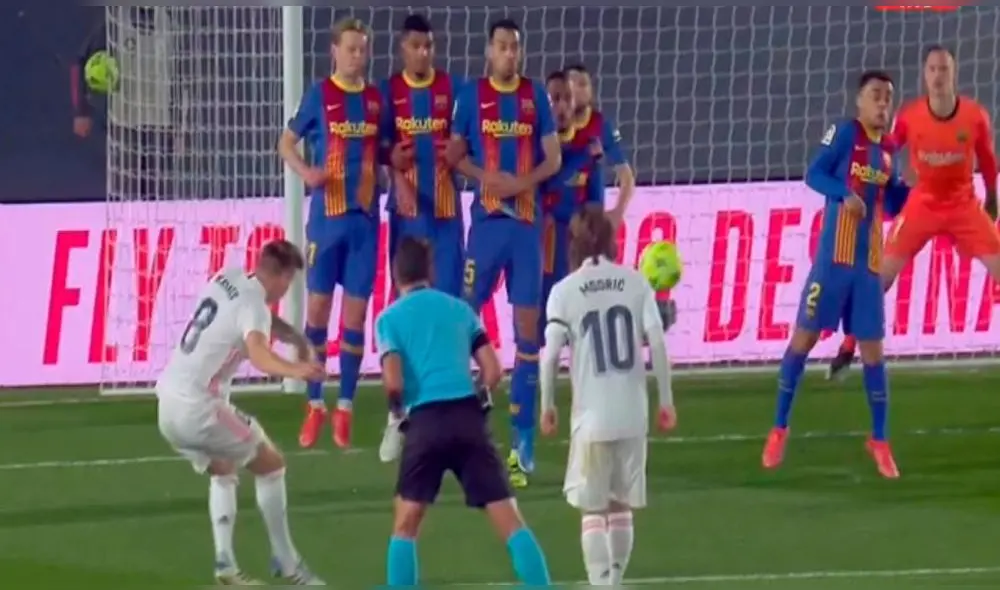 Toni Kroos amplió el marcador en el Di Stefano. Foto: ESPN Toni Kroos amplió el marcador en el Di Stefano. Foto: ESPN