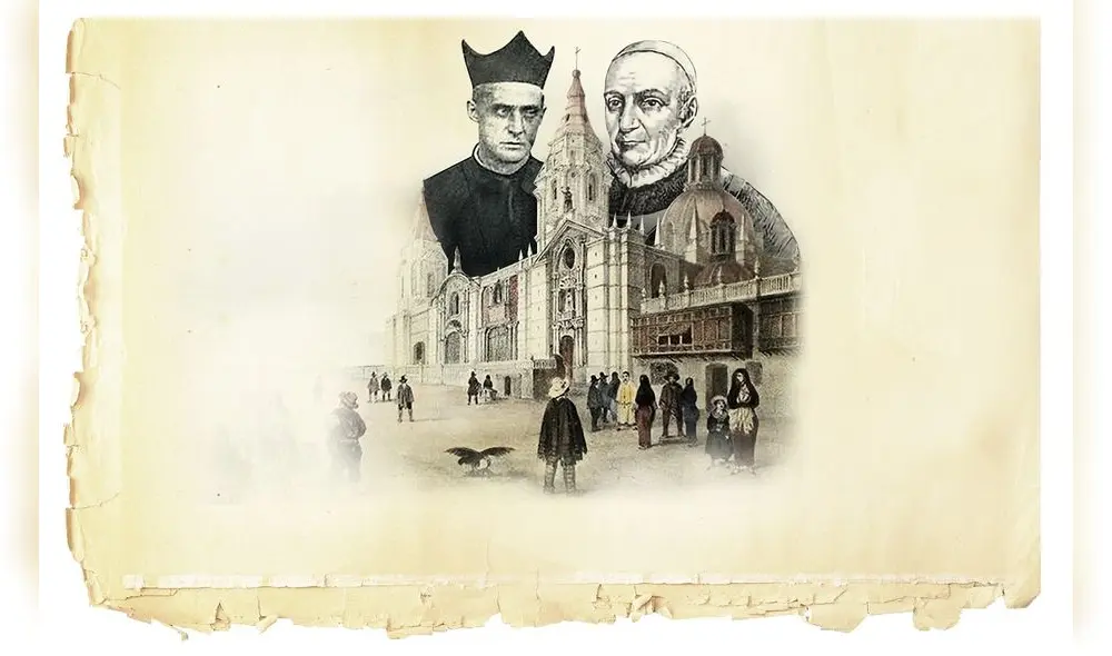 LA MANO DE DIOS.
El español Bartolomé de las Heras, arzobispo de Lima, mantiene su fidelidad al rey, mientras que otros clérigos, como el arequipeño Mariano José de Arce, apoyan
abiertamente la revolución.