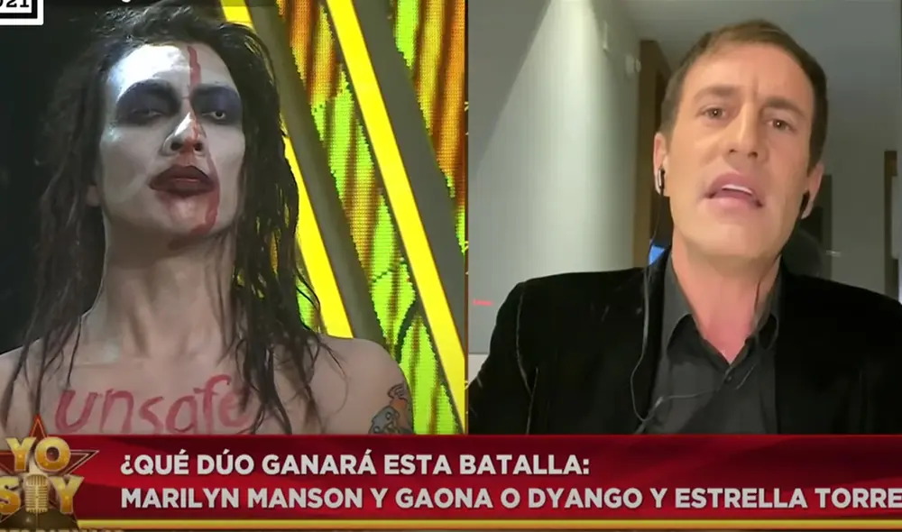 Mauri Stern indignado por actitud de imitador de Marilyn Manson en ensayos de Yo soy, grandes batallas. Foto: captura de Latina