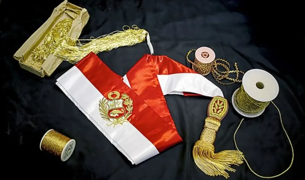 La banda presidencial cuenta con finos acabados. Foto: Andina La banda presidencial cuenta con finos acabados. Foto: Andina