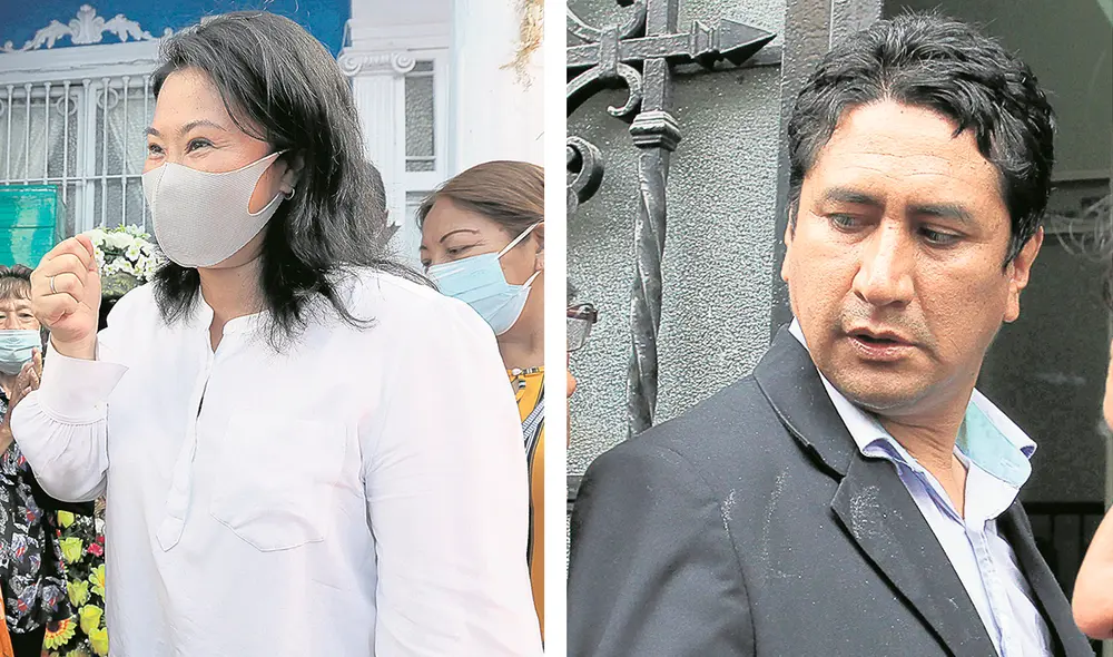 Candidatos. Los partidos de Keiko Fujimori, Fuerza Popular; y Pedro Castillo, Perú Libre, tienen procesos pendientes. Foto: composición