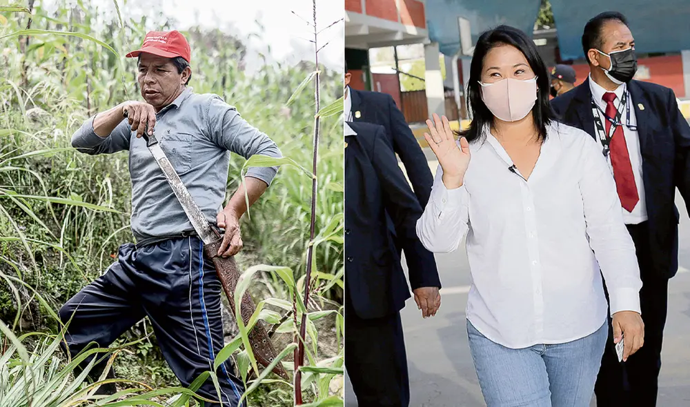 Castillo y Fujimori han pasado al balotaje por la fragmentación de las preferencias electorales. Foto: composición LR