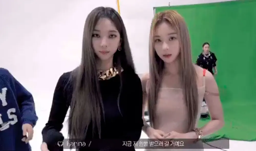 Winter y Karina de aespa reciben el apoyo de sus fans. Foto: captura Dazed Korea