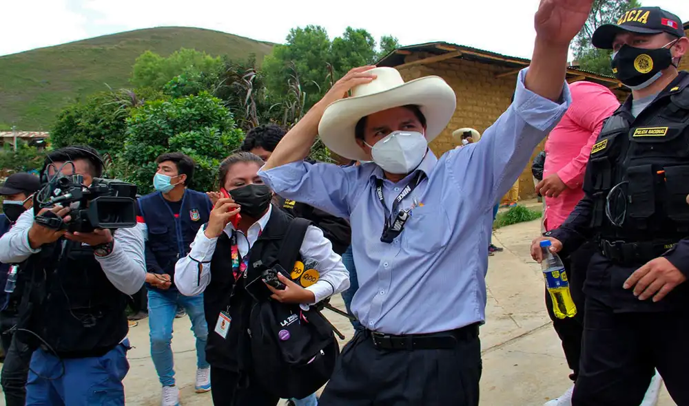 El aspirante presidencial Pedro Castillo alcanzó el 19% de los votos y ha sido destacado por parte de la izquierda latinoamericana. Foto: AFP El aspirante presidencial Pedro Castillo alcanzó el 19% de los votos y ha sido destacado por parte de la izquierda latinoamericana. Foto: AFP