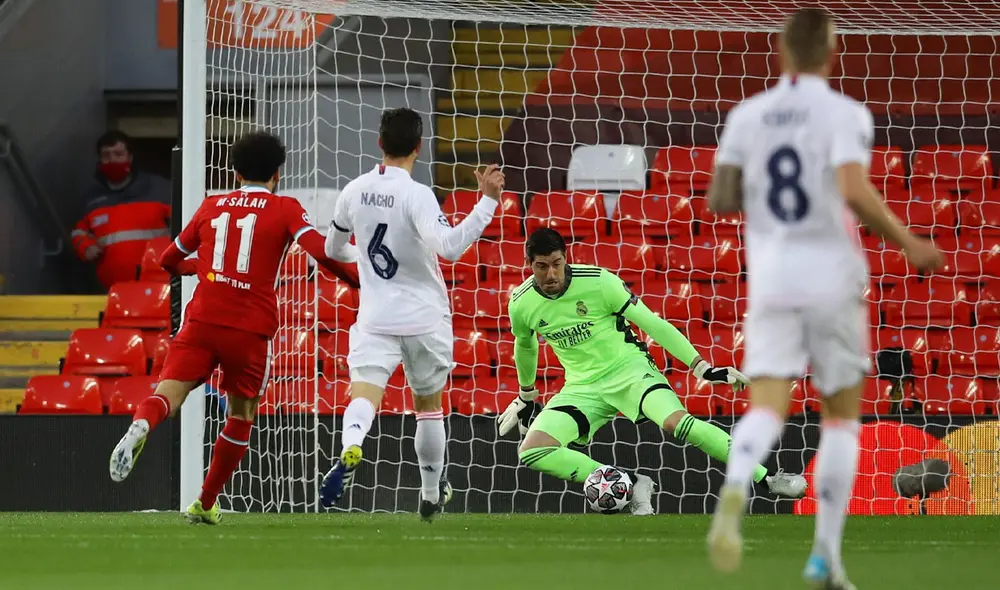 Mohamed Salah se perdió el primero de Liverpool ante Real Madrid. foto: EFE.
