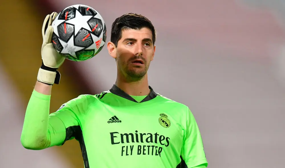 Courtois fue figura en la clasificación del Real Madrid ante el Liverpool a las semifinales de Champions League 2020-21. Foto: AFP Courtois fue figura en la clasificación del Real Madrid ante el Liverpool a las semifinales de Champions League 2020-21. Foto: AFP