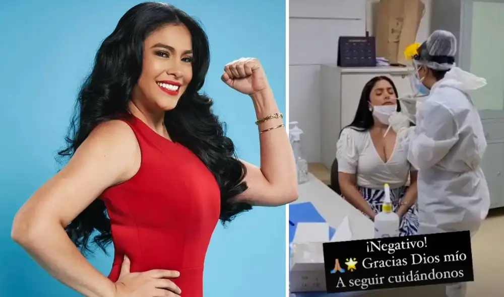 La cantante difundió una captura del resultado de su prueba molecular, en la que se indica que no se detectó la presencia del virus en su organismo. Foto: composición Instagram