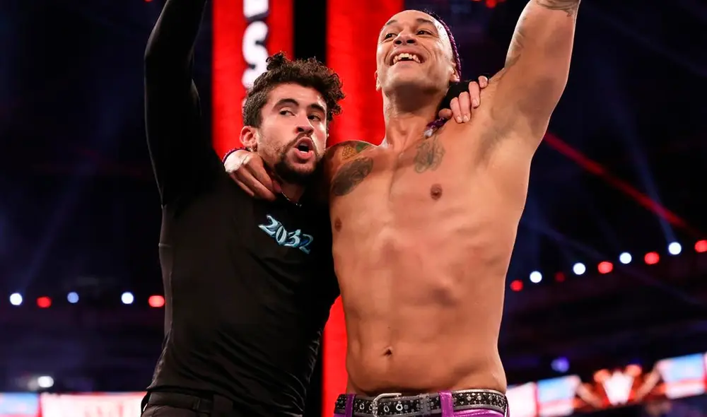 Bad Bunny y Damian Priesta ganaron su lucha en WrestleMania 37. Foto: WWE