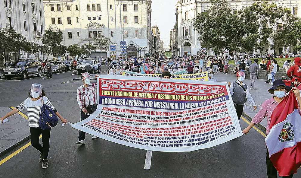 Fonavistas. Denunciaron intentos de cambiar el texto original. Foto: John Reyes/La República