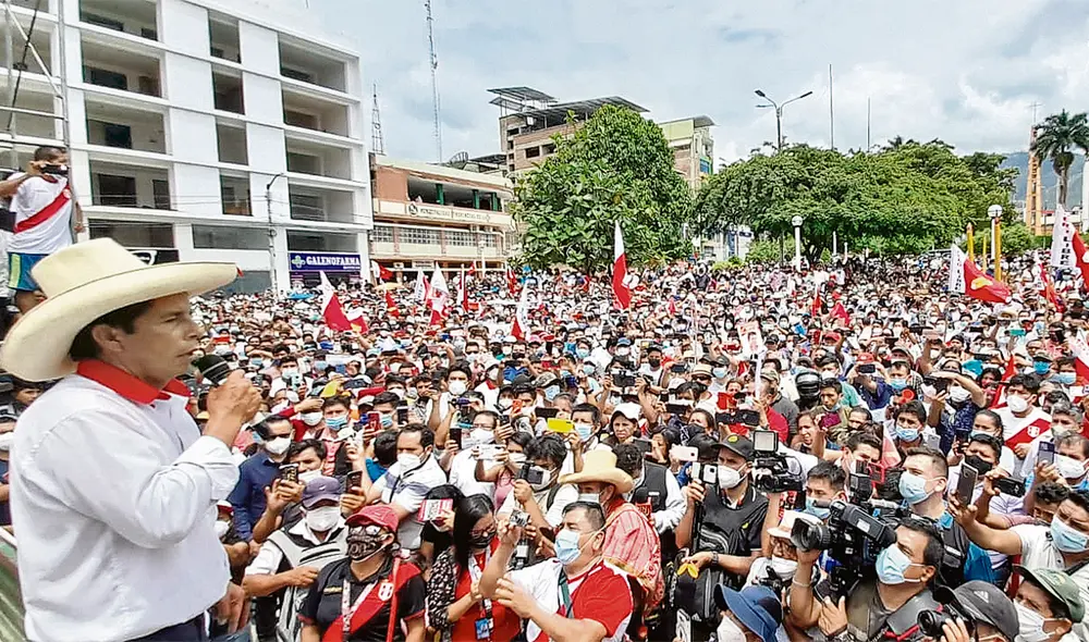 El dato. Pedro Castillo continúa con su campaña de acercamiento en Cajamarca. Ayer realizó mítines en Jaén y San Ignacio. Hoy llegará a Lima. Foto: difusión El dato. Pedro Castillo continúa con su campaña de acercamiento en Cajamarca. Ayer realizó mítines en Jaén y San Ignacio. Hoy llegará a Lima. Foto: difusión