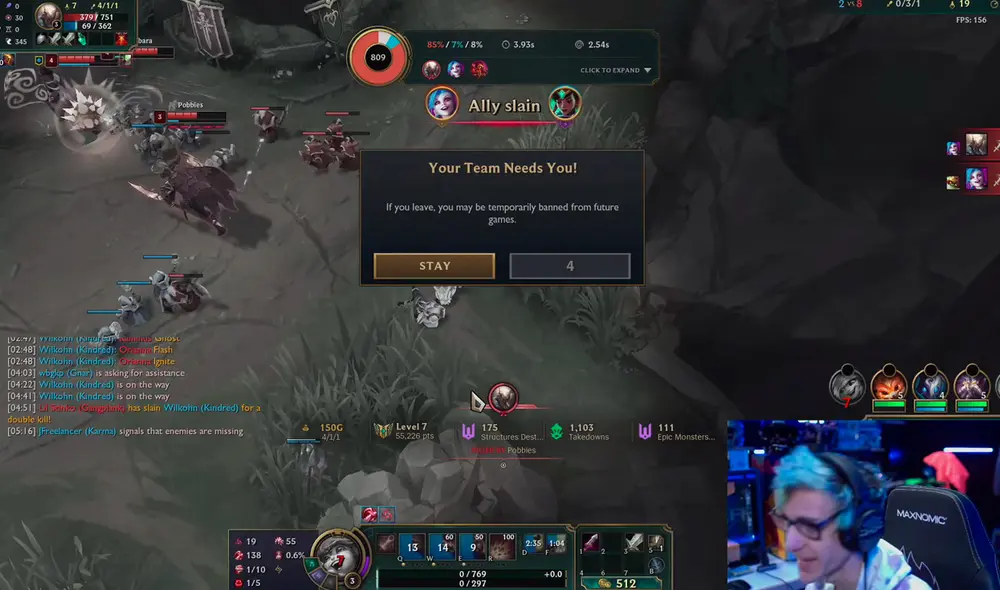 Ninja jugaba como support con Tristana. Foto captura: YouTube