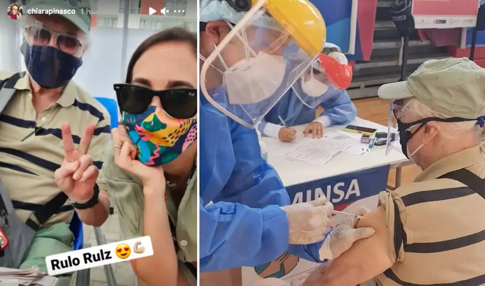 Chiara Pinasco acompañó a su padre durante el proceso de vacunación. Foto: composición/Chiara Pinasco/Instagram