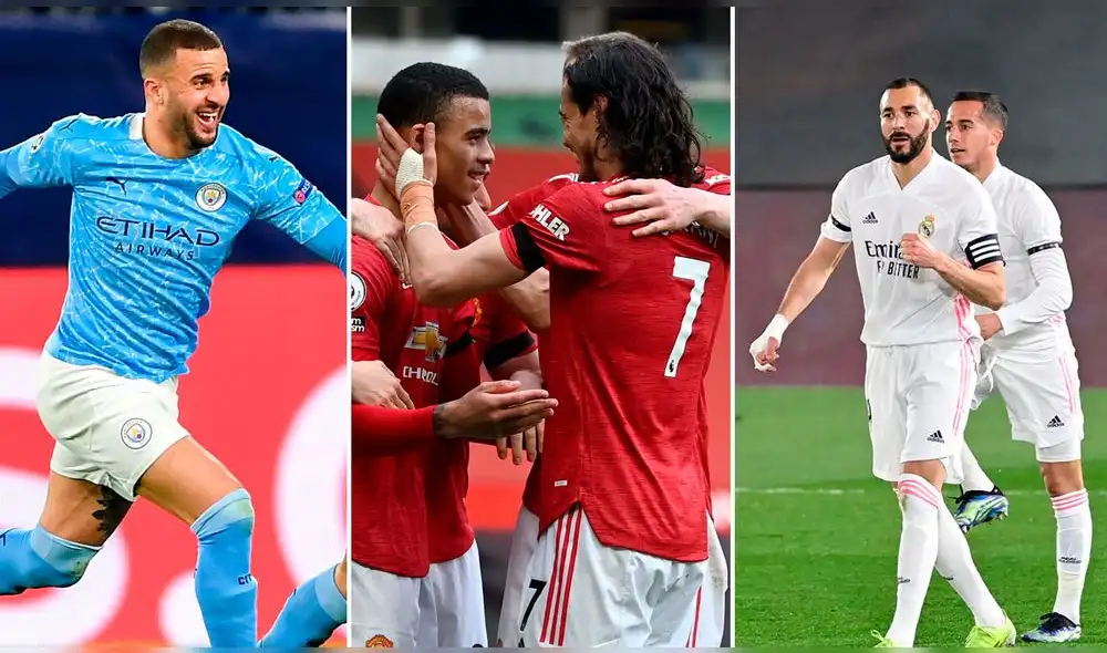 Real Madrid, City y United participan en las semifinales de Champions y Europa League. Foto: EFE