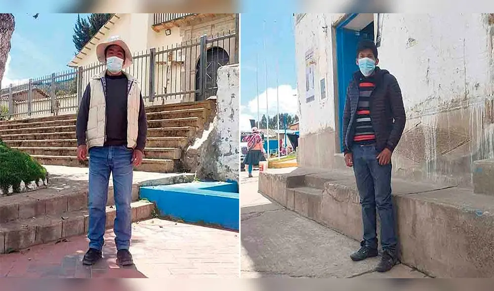 Postura. En las comunidades de Seferino Apaza y Robert Ttito votaron por Pedro Castillo.