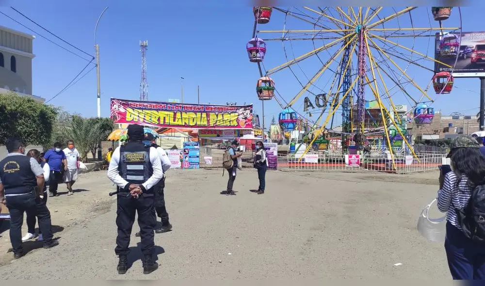 Propietario de los juegos mecánicos se puso prepotente durante intervención. Foto: difusión