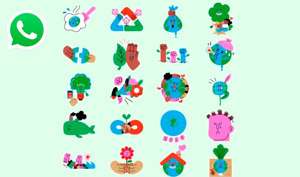 El Día de la Tierra se celebra el 22 de abril. Estos stickers se pueden descargar gratis en iPhone y Android. Foto: captura de Twitter