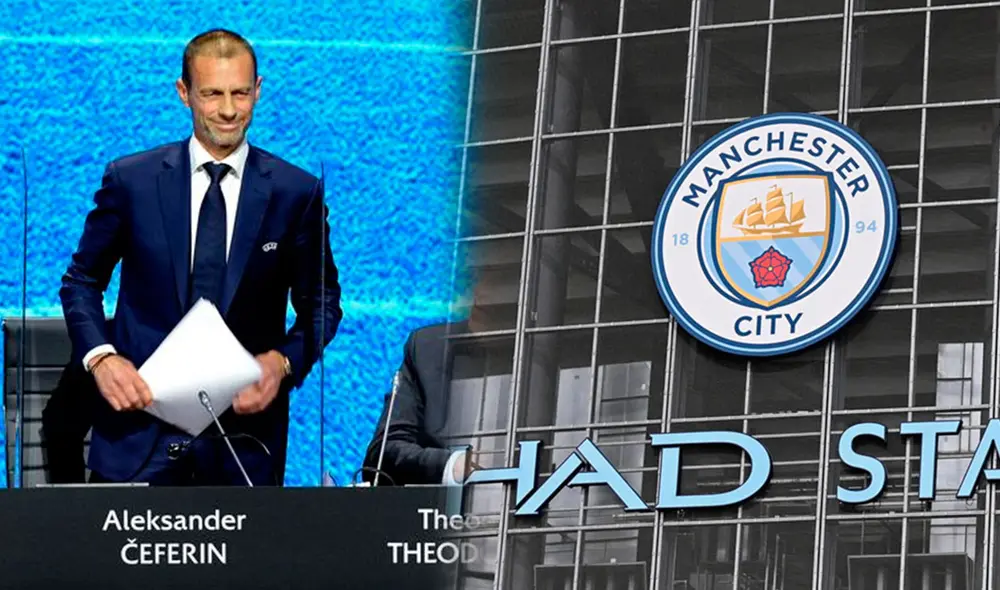 El máximo rector del fútbol europeo aplaudió la decisión del Manchester City de dar un paso al costado a la Superliga europea. Foto: AFP/composición La República El máximo rector del fútbol europeo aplaudió la decisión del Manchester City de dar un paso al costado a la Superliga europea. Foto: AFP/composición La República