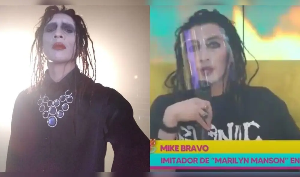 El imitador de Marilyn Manson se presentó en Amor y Fuego. Foto: Instagram Mike Bravo