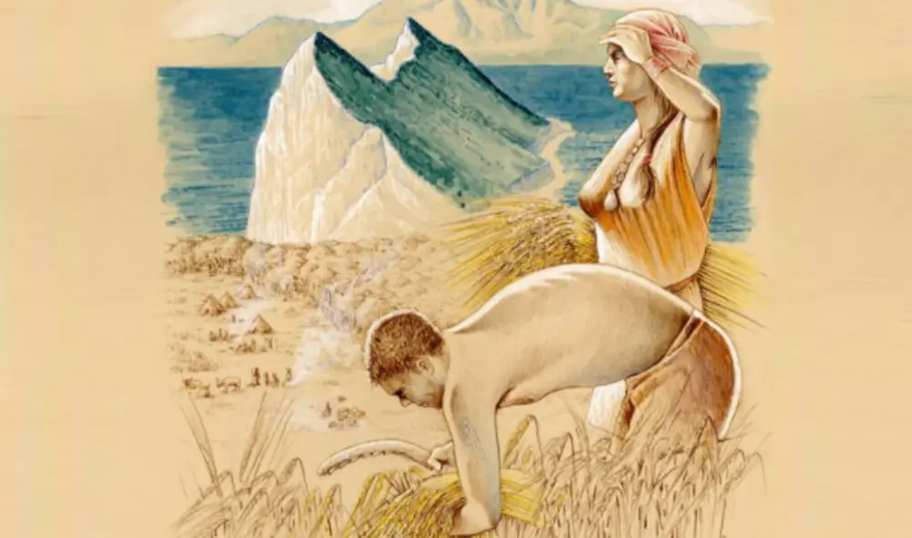 Los hombres fueron enterrados con azuelas de piedra (un tipo de hacha), usados para descuartizar animales o talar arboles. Foto: Luis Pascua /National Geographic Los hombres fueron enterrados con azuelas de piedra (un tipo de hacha), usados para descuartizar animales o talar arboles. Foto: Luis Pascua /National Geographic