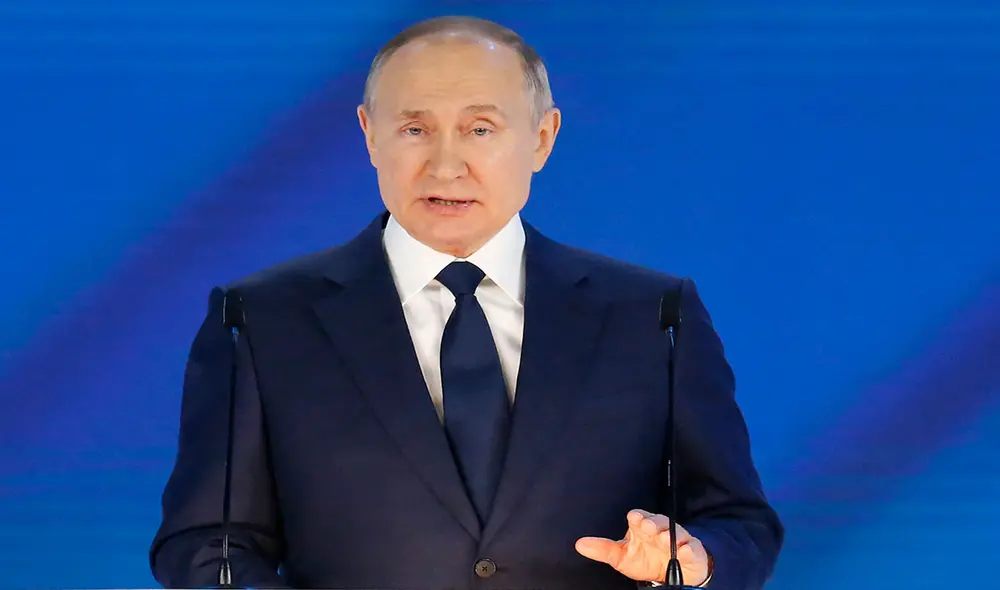 En su discurso sobre el estado de la nación ante la Asamblea Federal, el presidente Putin eludió mencionar el aumento de la presencia militar rusa en la frontera con Ucrania. Foto: AFP En su discurso sobre el estado de la nación ante la Asamblea Federal, el presidente Putin eludió mencionar el aumento de la presencia militar rusa en la frontera con Ucrania. Foto: AFP
