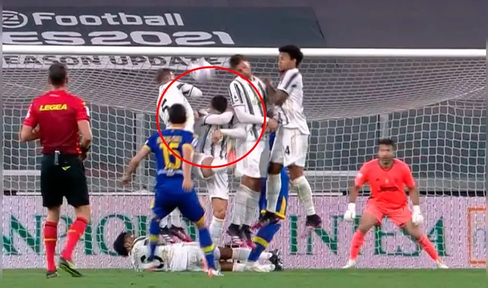 Cristiano Ronaldo no saltó en la barrera durante el partido ante el Parma. Foto: ESPN