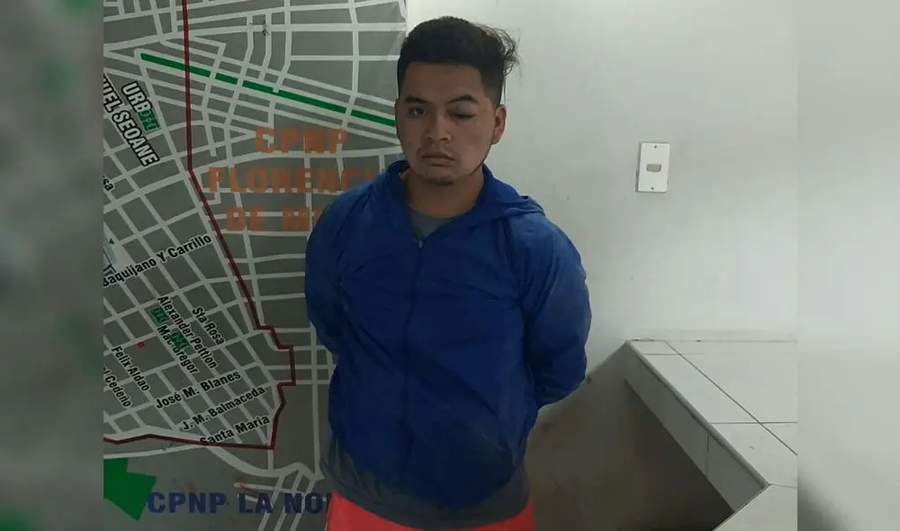 En un frustrado asalto, Diego Rafael Fernández fue atrapado por vecinos y entregado a la Policía. Foto: PNP