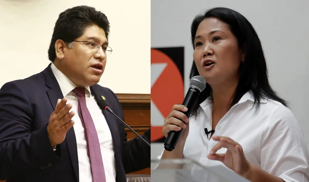El congresista Rennán Espinoza criticó a la candidata presidencial por Fuerza Popular, Keiko Fujimori. Foto: composición/La República