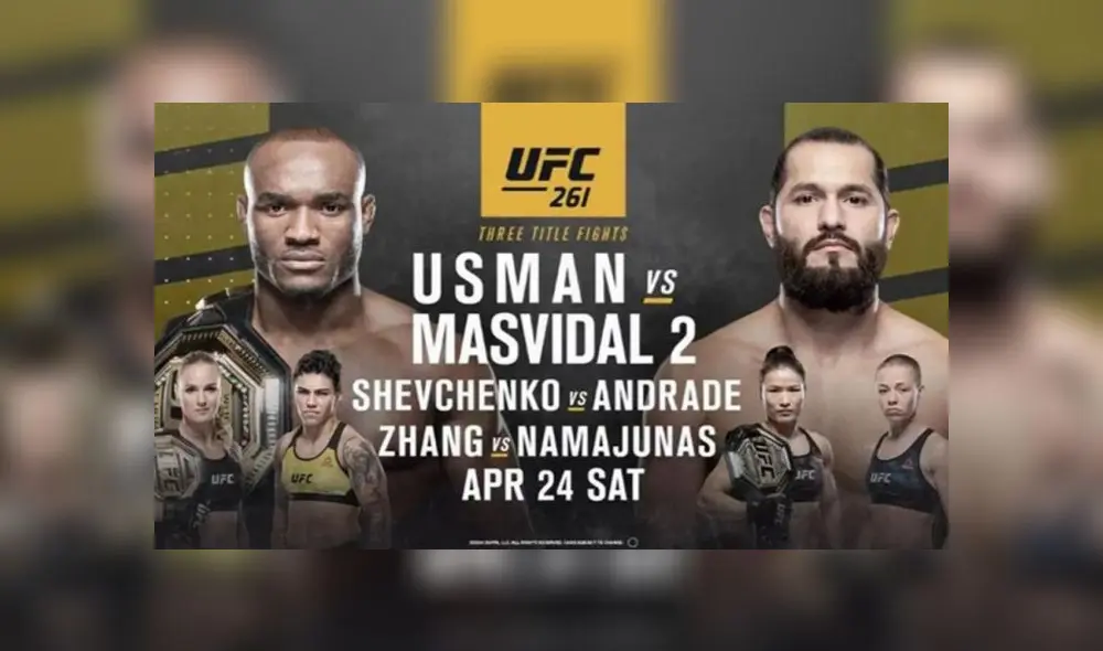 UFC 261 tendrá tres peleas titulares. Foto: UFC