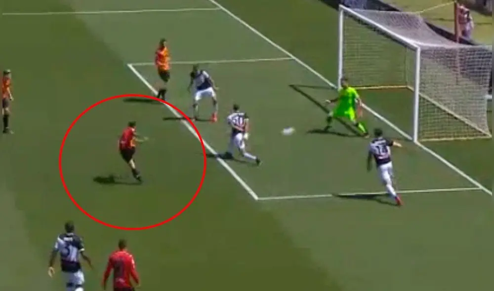 Gianluca Lapadula anotó su segundo gol de manera consecutiva en la Serie A. Foto: ESPN Gianluca Lapadula anotó su segundo gol de manera consecutiva en la Serie A. Foto: ESPN